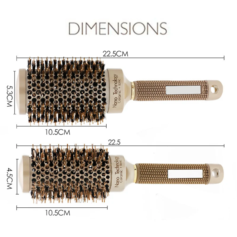 Профессиональная термальная Керамическая ионная круглая баррель щетка для волос Расческа с кабаном щетина EY669