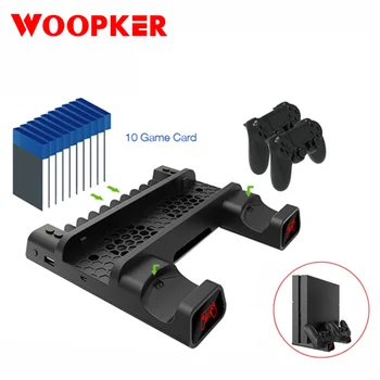 

For PS4/PS4 Slim/PS4 Pro Controller Charger Vertical Cooling Fan With Dual Controller For Sony Playstation 4