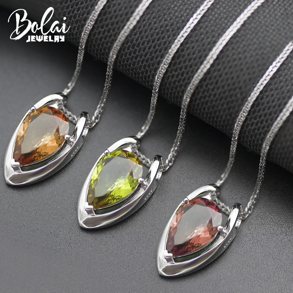 

Bolai V Shape Color Changing Diaspore Pendant Necklace Real 925 Sterling Silver Zultanite Fine Jewelry For Women Free Chain