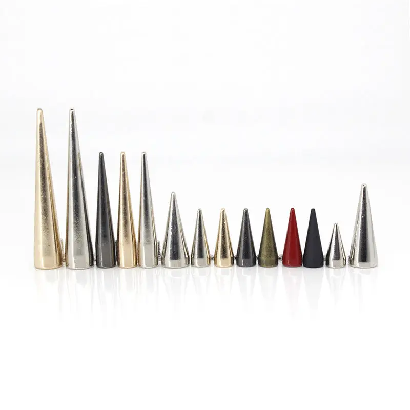 Description Picture 2 of item10pcs Solid Metal Screwback Cone Studs Bullet Spike Long Punk Rivets for Leather Craft Bag Garment Clothing Shoes DIY Decor