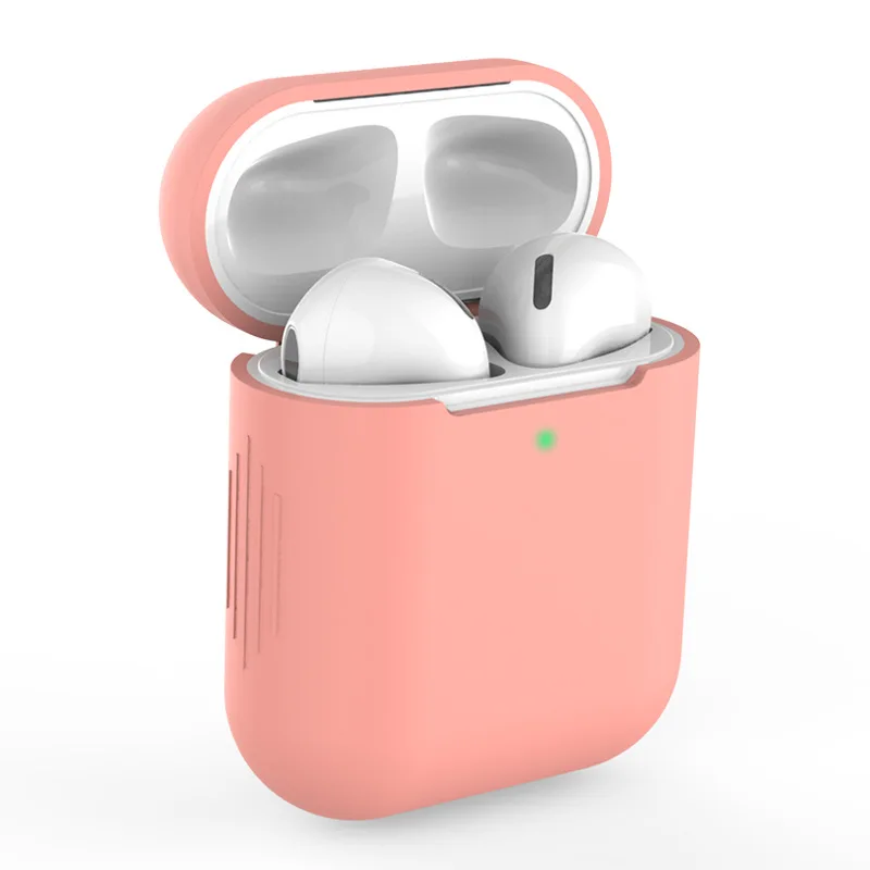 Мягкий силиконовый чехол ярких цветов для Apple Air Pods 2 чехол s для AirPods 2 тонкий противоударный защитный чехол для наушников аксессуар - Цвет: Темно-серый