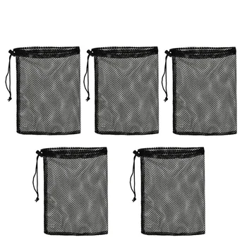 

5 Pcs Nylon Mesh Nets Bag Pouch Golf Tennis Carrying Holder Storage Bags Golf Accessories