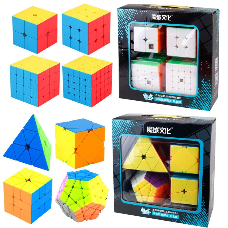 Speed MeiLong MoYu New Cubes 2x2 3x3 4x4 5x5 Set Gift Box Packing Professional Twist Magic Safe ABS 1Set | Игрушки и хобби