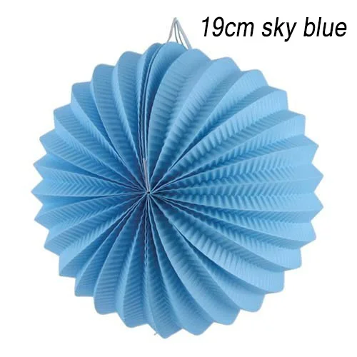 sky blue 5 шт. 19 см гофрированная бумага фонари вечерние Декор аккордеон арбуз фонари Свадебный праздник в честь рождения ребенка, Рождество украшения для дома - Цвет: sky blue