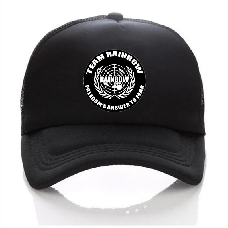 Горячая игра Радуга шесть осада сетки Кепки регулируется Snapback печати Летняя джинсовая шляпа от солнца сетка Кепки для Для мужчин женщина