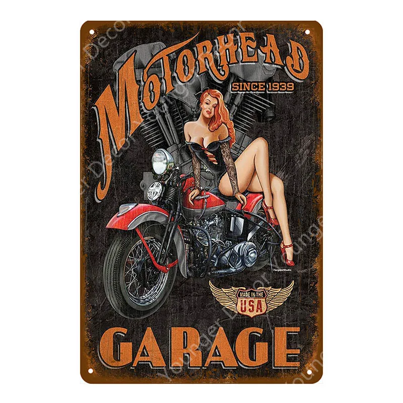 Ретро всадники дорожный гоночный мотор автомобиль металлические знаки Американский Мотоцикл плакат Гараж металлическая наклейка Паб Бар домашний Декор стены YI-082 - Цвет: YD4113EI