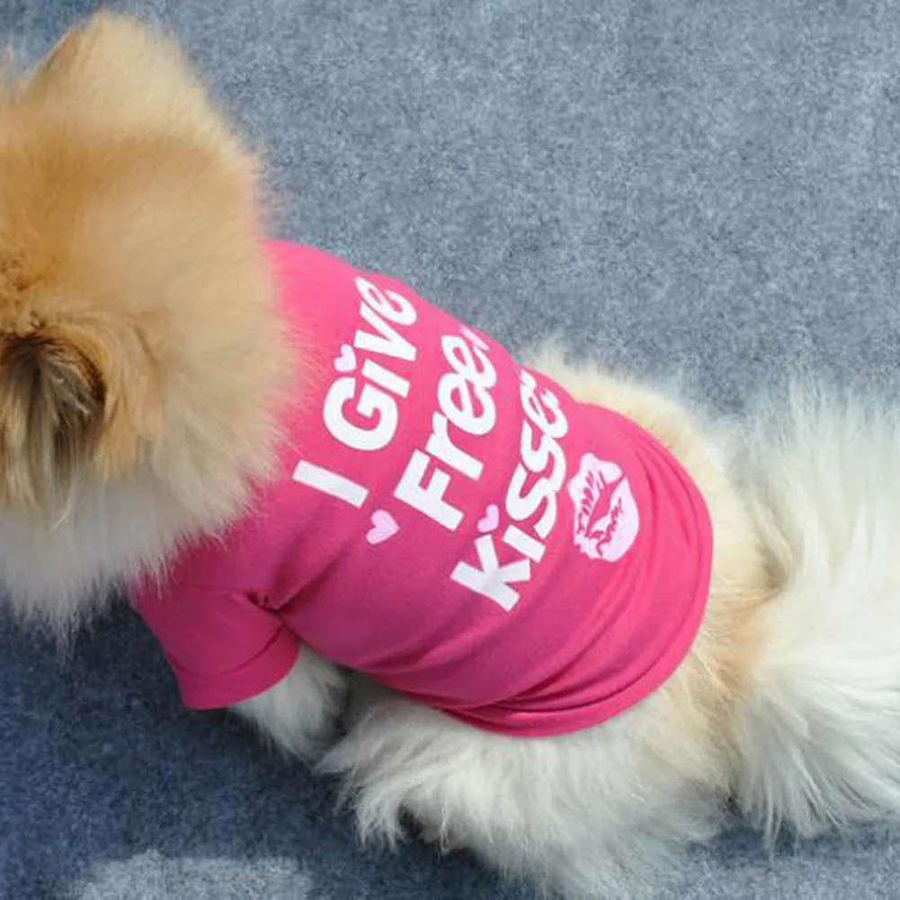 

Pet Dog Clothes Puppy Letters Print T-shirt Cotton Short Sleeves Outfit Summer Spring Pets