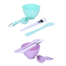 6 шт./компл. чаша для приготовления маски для лица набор «сделай сам» для лица Красота набор кисточек для макияжа инструмент с нанесенные кистью разные перемешать шпатель палка мерная ложка комплект