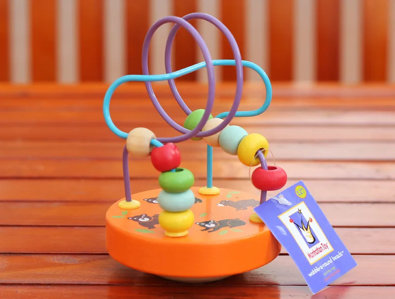 Детский маленький деревянный Мини-браслет из бисера, обучающая игрушка из бисера, игрушка из бисера, браслет из бисера Intelligenc