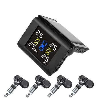 

Universal TPMS Car Wireless Tire Pressure Monitoring System with 4PCS Internal Sensors Alarm, for Car Windshield