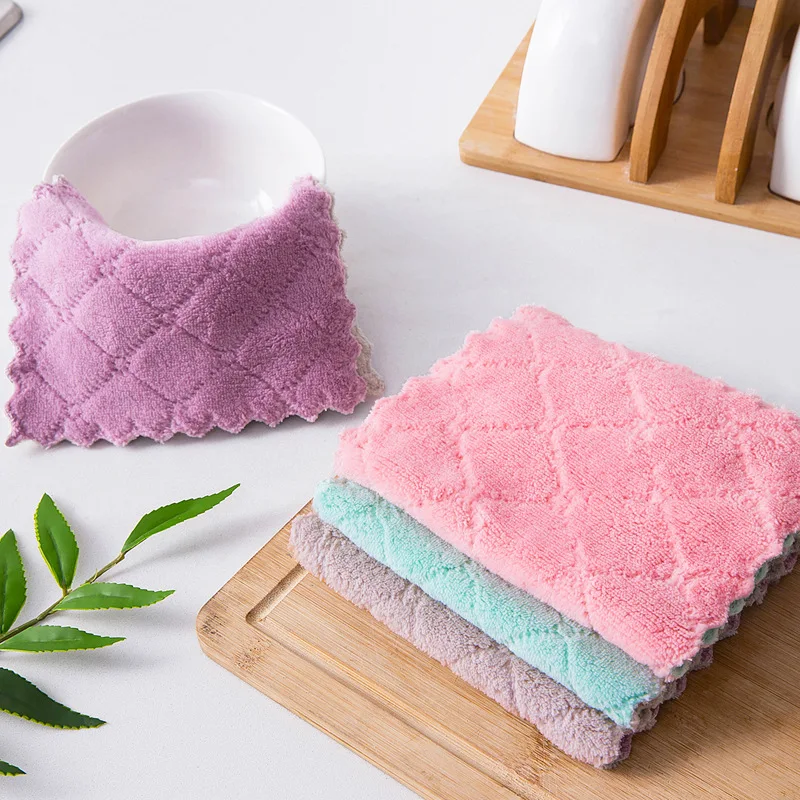 Салфетки для кухни тряпки из кораллового флиса антипригарные впитывающие