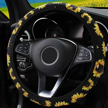 

Universal Car Seat Steering Wheel Cover Sunflower Shoulder Guard Pad Non-slip Car Interior Decoration Front Seat Cover