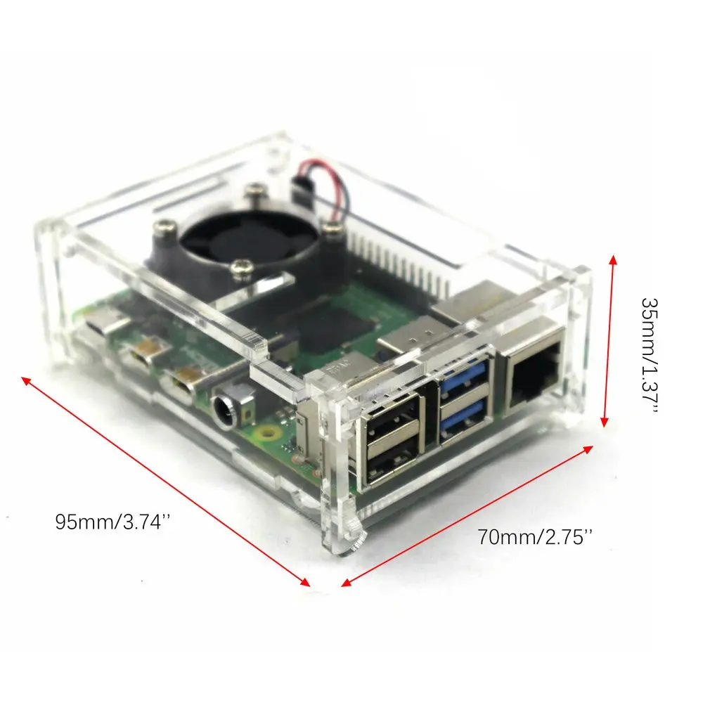 Для Raspberry Pi 4 Модель B материал корпуса ABS с вентилятором классический цветной чехол для Raspberry Pi 4 Модель B прозрачный акриловый
