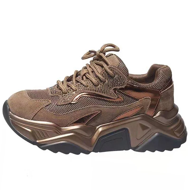 Outdoor Casual Women Running Shoes Breathable Mesh Height Increasing Sport Shoes For Men Anti Skid Flat With Lovers Sneakers