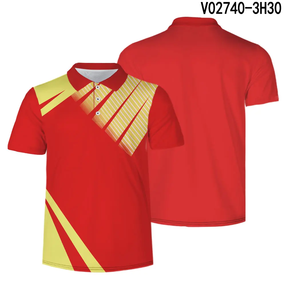 WAMNI брендовая модная 3D рубашка-поло для тенниса Harajuku Молодежная Бодибилдинг Мужская Спортивная Свободная рубашка поло быстросохнущая рубашка для бадминтона - Цвет: V02740