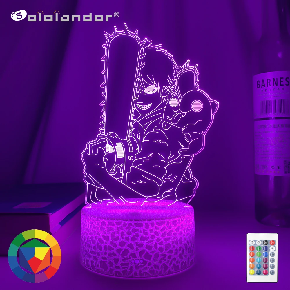 

Newest Anime Led Light Chainsaw Man for Bedroom Decoration Nightlight Birthday Gifts Room Decor Table 3d Lamps Chainsaw Man