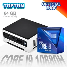 10th gen barato mini pc intel core i9 10880h 9880h 2 * ddr4 2 * m.2 barebone computador nuc windows 10 caixa de tv 2 * lan banda dupla ac wifi