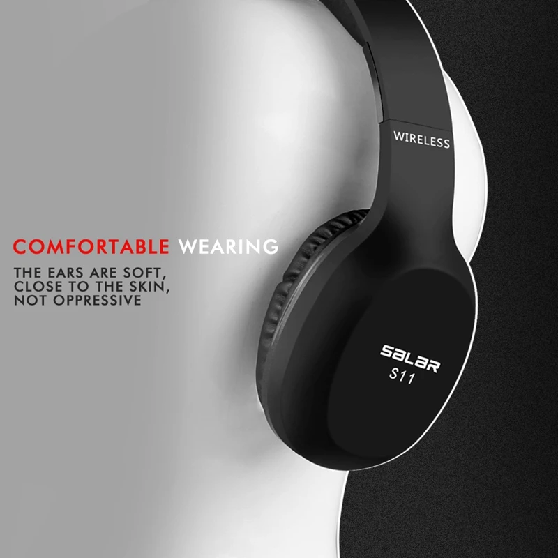Salar S11 Wireless Headset Foldable Bluetooth Headphones Gaming Earphone with Mic for Phone Xiaomi Huawei