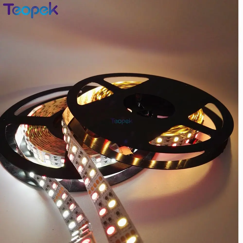 5 м Двухрядные 5050SMD RGBW(RGB+ белый) или RGBWW(RGB+ теплый белый) гибкий светодиодный полоски DC12V 5 м/рулон 120 светодиодный/М 600 светодиодный s