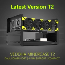 VEDDHA 6 GPU T2 madenci madencilik teçhizatı alüminyum istiflenebilir açık hava vaka bilgisayar ETH çerçeve rig için bitcon Miner kiti