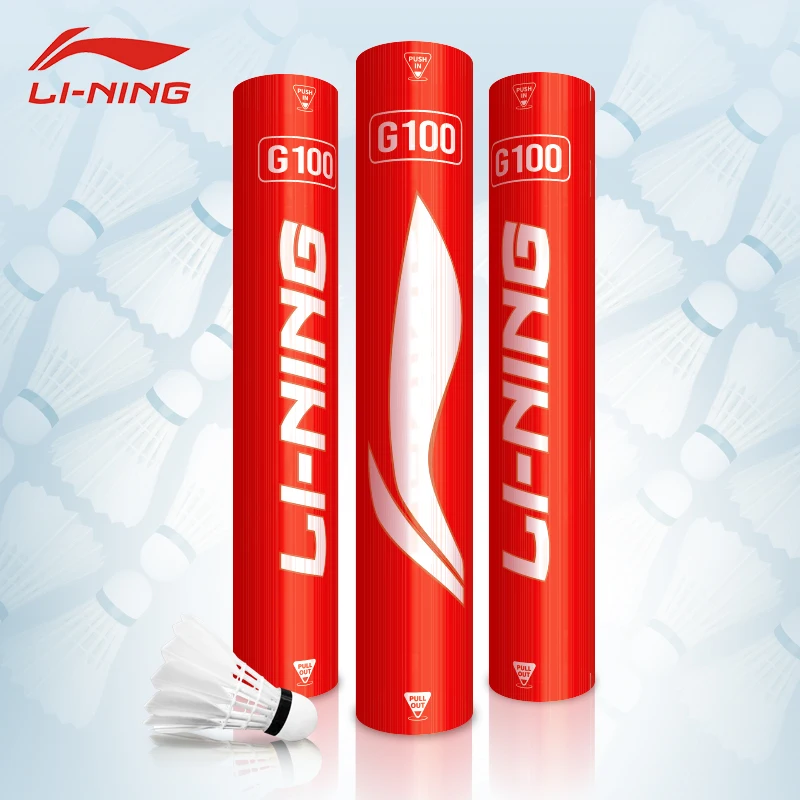 Li Ning 12 шт/труба для бадминтона Волан гусиное перо внутреннего и