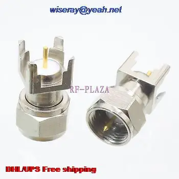 

DHL/EMS 200pcs Connector F TV male plug solder PCB mount Straight -A3