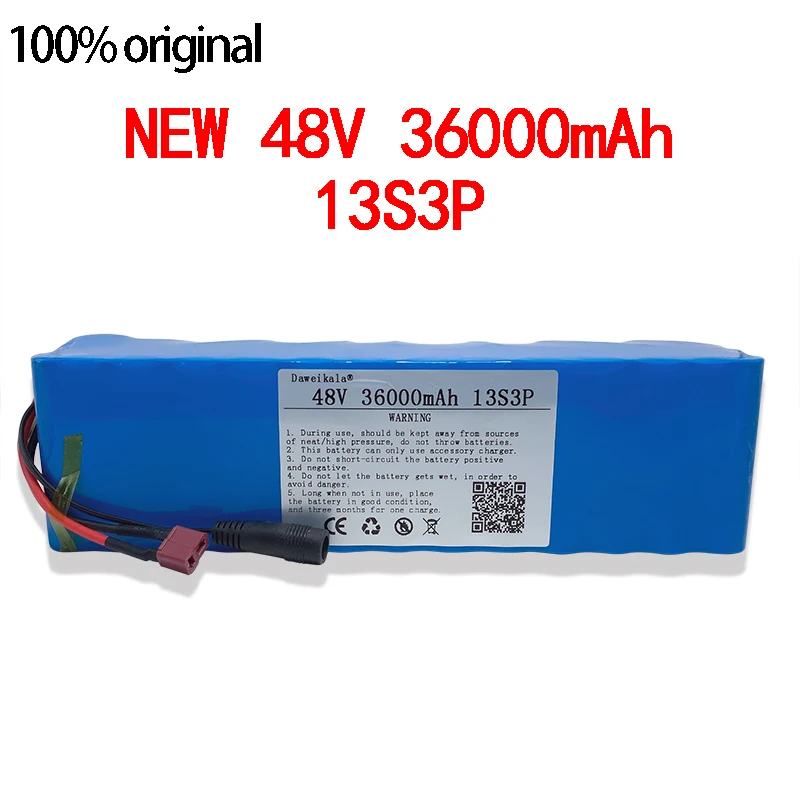 Новый 48V 36000 мА/ч 1000 Вт 13S3P XT60 комплект литий-ионный батарей 36Ah для 54 6 v E-велосипед