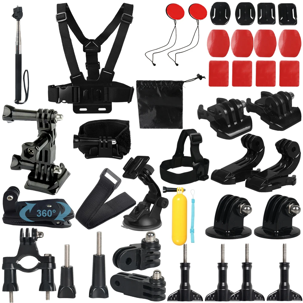 17 In 1 Sports Action Camera Accessory Set Selfie Stick Chest Strap for GoPro Hero 7/6/5/4/3+Yi 4K SJCAM for Swimming Surfing