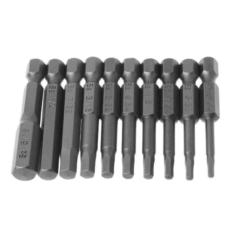 

10Pcs Magnetic Hexagon Screwdriver Bit Steel 1/4 Inch Hex Shank Screw Drivers Set 50Mm
