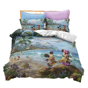 

Disney Bedding Set 3D Animated Character Quilt Duvet Cover Pillowcase Household Items Children Single Double Bed 2/3pcs Set HOT