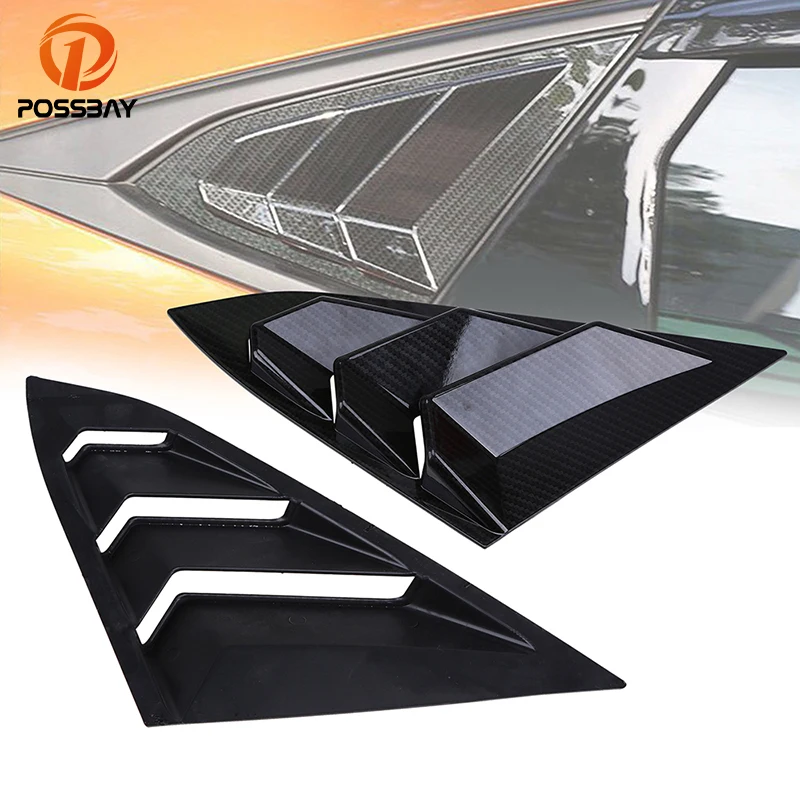 POSSBAY Auto Window Louver Fit for Honda Civic Sedan 2016-present ABS Rear Panel Decoration Bonnet Vents | Автомобили и мотоциклы