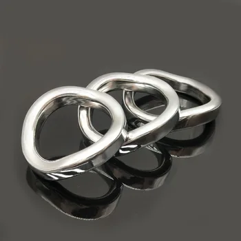 NUUN Penis Ring Male Stainless Steel Metal Chastity Lock Fine Ring Training Curved Ring Delayed Ejaculation Sex Toys For Men 4