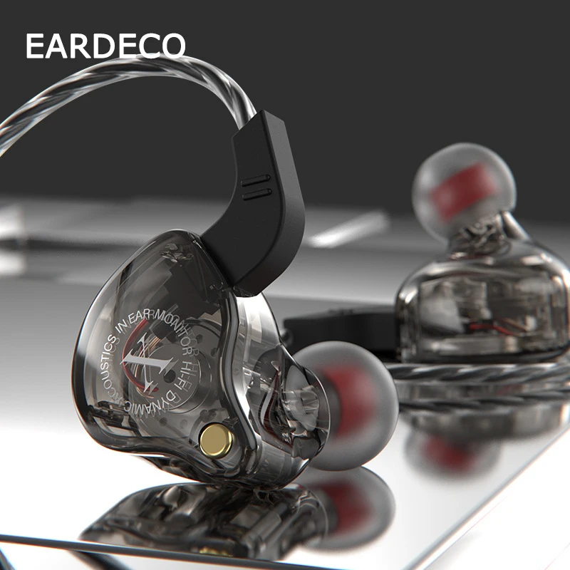 EARDECO Transparent Mobile Wired Headphones Bass for Phone