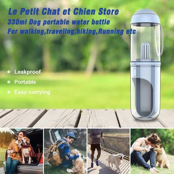 

Dog Water Bottle Portable Leakproof Pet Travel Drink Cup with Bowl 12oz Food Grade Materia BPA Free best selling pet supplies