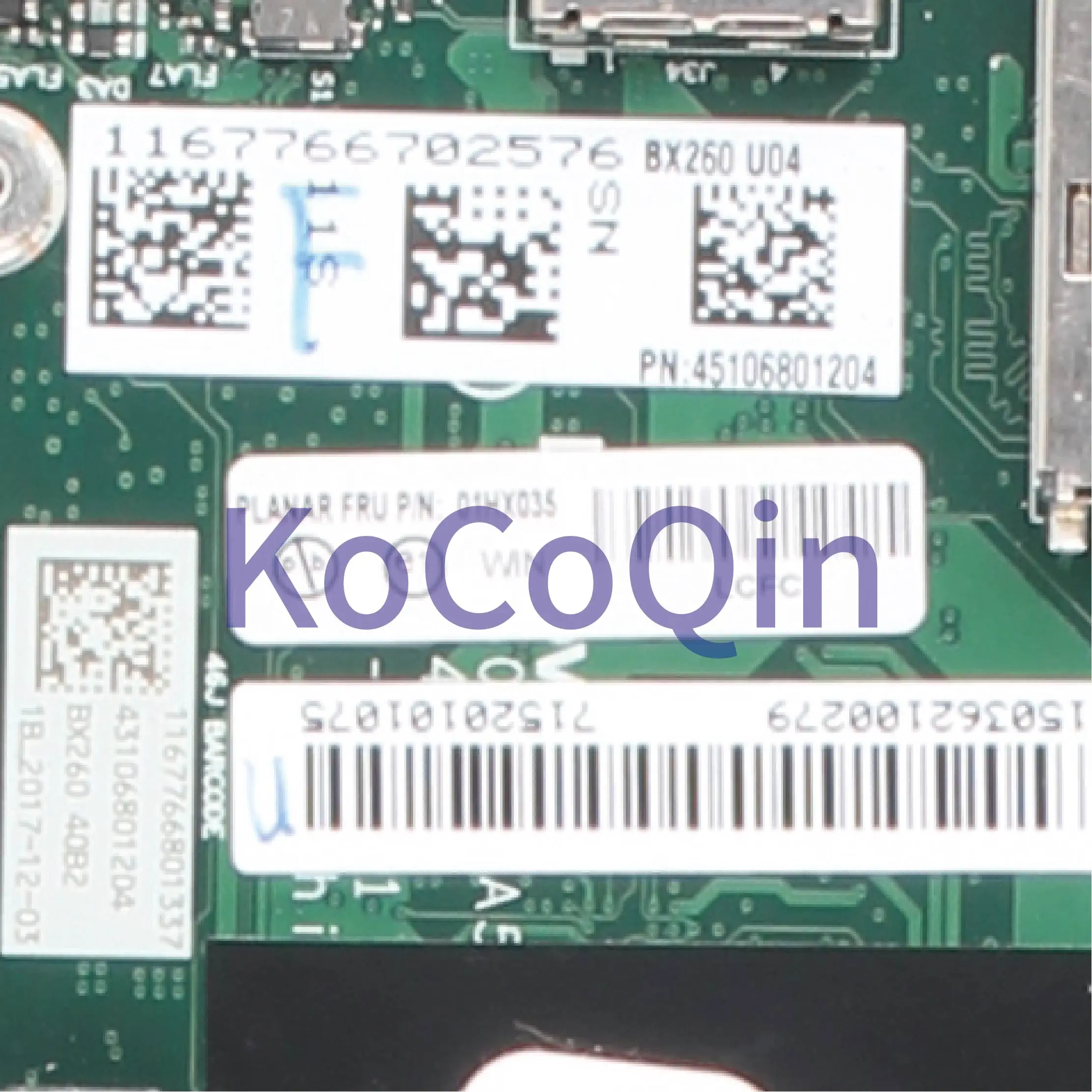 KoCoQin Laptop motherboard For LENOVO Thinkpad X260 Core SR2F0 I5-6300U Mainboard 01HX035 NM-A531 1