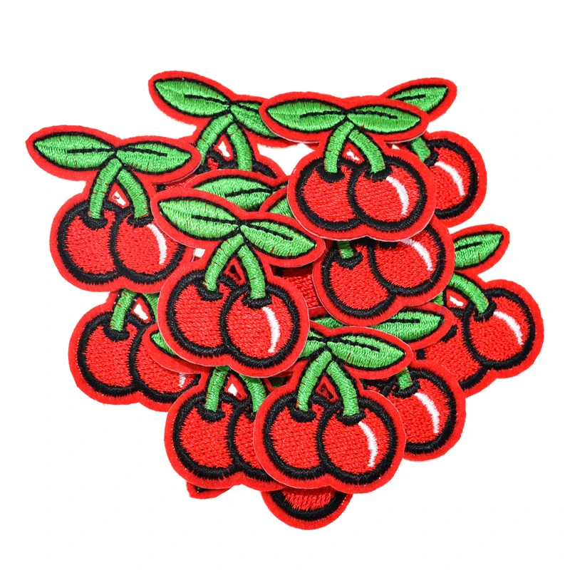5Pcs Embroidery patches for clothing Heart Butterfly Star Bee Cherry iron on patches fabric for cap bag accessories