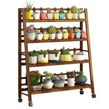 

Provincial space multi fleshy flower pot frame, stable load-bearing floor type solid wood plant frame