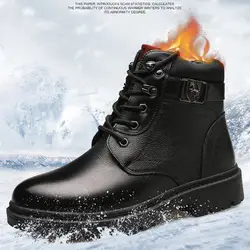 Reetene/Новинка 2019 года; мужские ботинки; теплые зимние ботинки на меху; мужские ботинки из натуральной кожи; Мужская обувь; водонепроницаемые