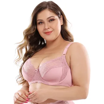 

Floral Sexy Bras Push Up Lace Bra Plus Size Lingerie Brassiere Bralette Ultra-thin Large Cup D E Female Big Size Underwire Bra