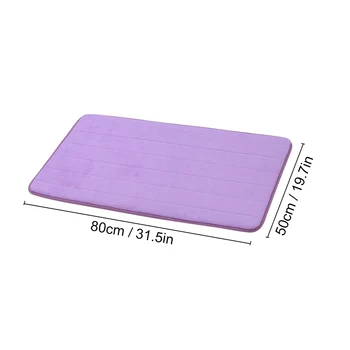 

New 50 * 80cm Bath Mat Rectangular Coral Fleece Bathroom Rug Water Absorbent Shaggy Shower Mat Bathmat Bath Toilet Floor Rug Cof