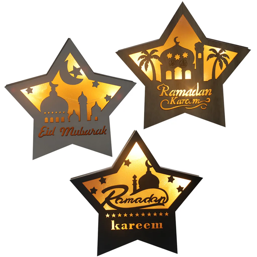 Ramadans Moon House LED деревянный подвесной светильник с подвеской ислам украшение стены
