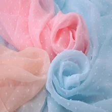 Мягкая шифоновая ткань в горошек с цветочным принтом, фатиновая сетка, материалы для шитья платьев, женская блузка и занавеска, рукоделие, 1 м X 1,5 м