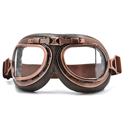 Clear Lens Универсальные ретро очки для пилота мотоцикла, очки для шлема с открытым лицом, полубайкерские очки для мотокросса, мотоциклетные очки - Цвет: Clear Lens