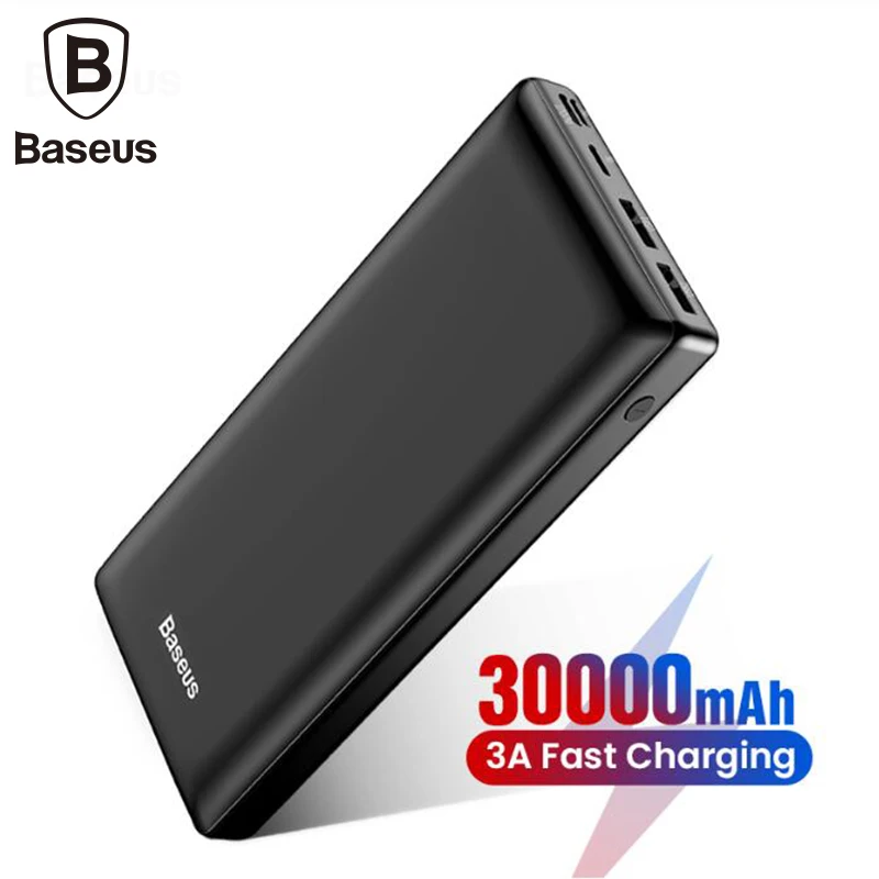 Baseus Big Capacity 30000mah Power bank For Mobile Phone Powerbank Quick Charge 3.0 Type C Phone Charger For iPhone Samsung