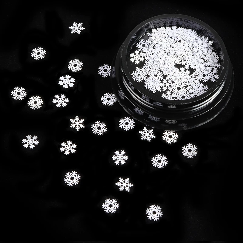 

1 Box Christmas Metal Nail Sequins Christmas tree Elk Snow Nail Design Accessories Decorations Hollow Out DIY Nail Art Tips