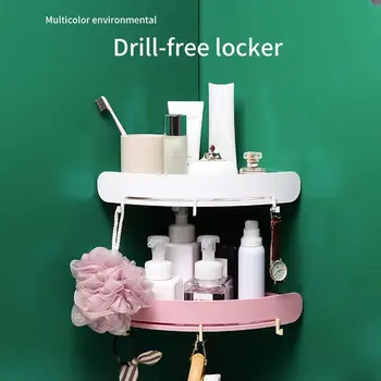 

Punch-Free 4 Colors Triangle Rack With Hook Bathroom Wall-Mounted Shower Rack Storage Rack Wall-Mounted Rack