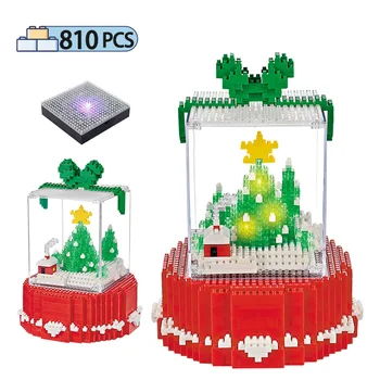 

Mini BlocksLED Merry Christmas Tree Bricks Diamond 810pcs Building Block DIY Educational Toy For Kids Christmas