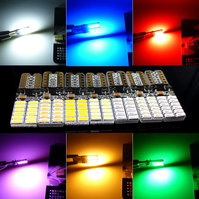 Canbus безотказный T10 лампы с 4014 SMD 24 led без полярности внутренний светильник 194 168 W5W