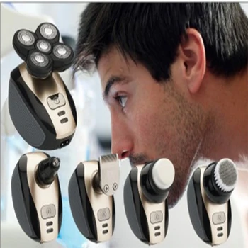 

5 in 1 Electric Shaver Waterproof 5 Blade Head Shaving Machine for Men Rechargeable Electric Razor 4D Face /Nose Care Tool