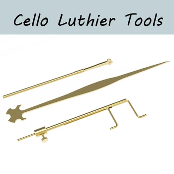 

1 Set Cello Luthier Tools Sound Post Gauge Measurer & Retriever Clamp & Setter
